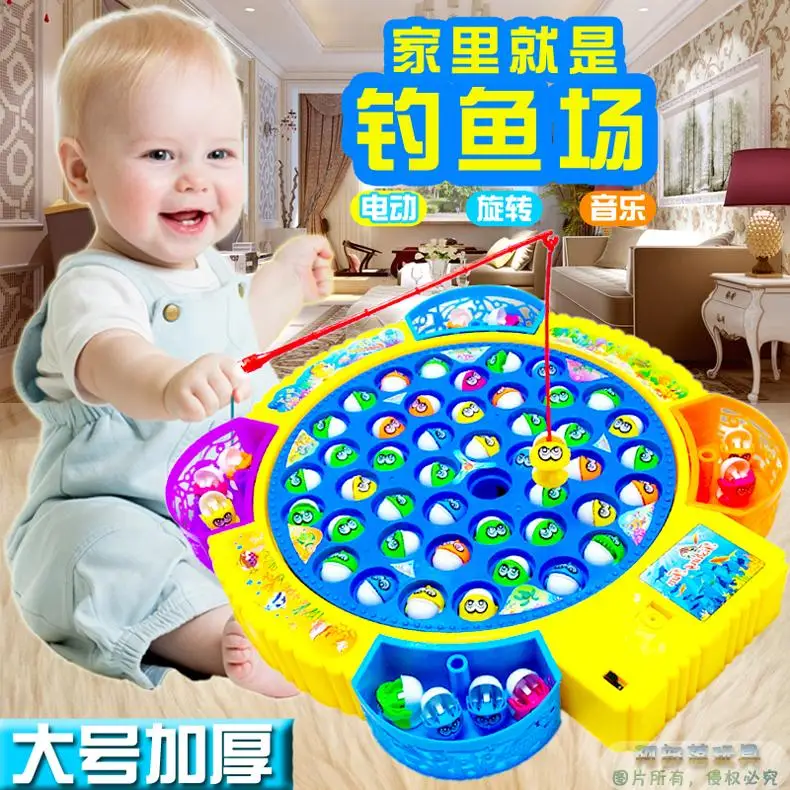 Обучающая игрушка для рыбалки для мальчиков 1-2-3 лет, электрическая Рыбалка для маленьких девочек 4-5 лет, есть пластиковые игрушки для рыбалки и достаточно