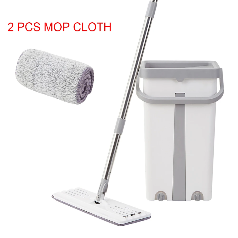 2pcs mop cloth set Набор Плоских ковшей для швабры с вращением на 360 градусов, инструмент для чистки ленивых, Избегайте мытья рук для дома MU - Цвет: 2pcs mop cloth set