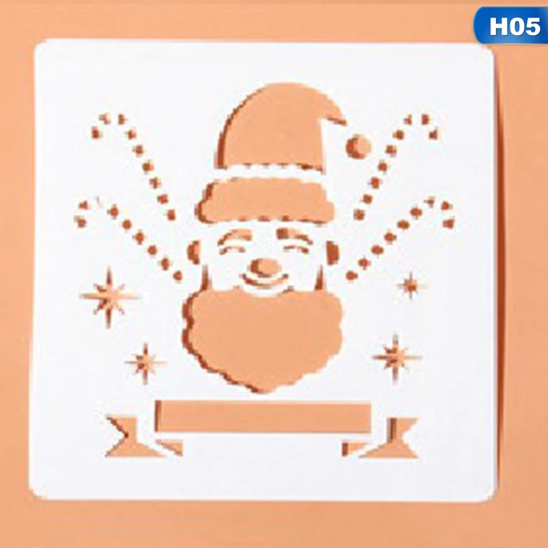 H05 1Pc DIY Craft Christmas Layering Stencils For Walls Painting Scrapbooking Stamp Album Decor Embossing Paper Card Template - Цвет: H05