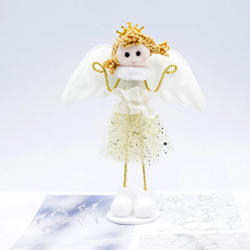 Милый ангел кукла игрушка рождественские украшения для дома Рождественская елка игрушки-украшения Рождественские Дети новогодний подарок украшение стола - Цвет: Gold