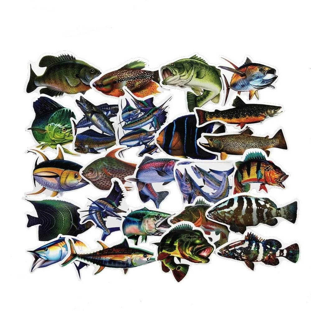 50Pcs Funny Fisherman Go Fishing Stickers for Laptop Suitcase Freezer Vinyl  Car-styling DIY Decoration Decals Car Sticker