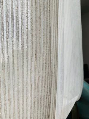 Modern striped linen curtain yarn Japanese Style curtain for living room study bedroom linen vertical fine grain screen curtain