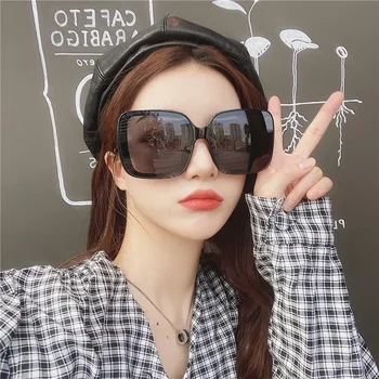 

ins Internet celebrity new large frame sun glasses women's fashion personalized retro square sunglasses Korean style slimming