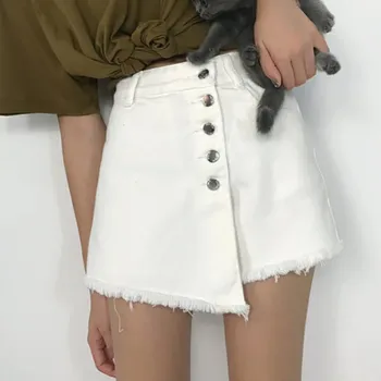 

Korean Irregular High Waist Shorts Women Denim Culottes Jean Women Fashion Bodycon Harajuku Shorts Skinny Women Denim Shorts