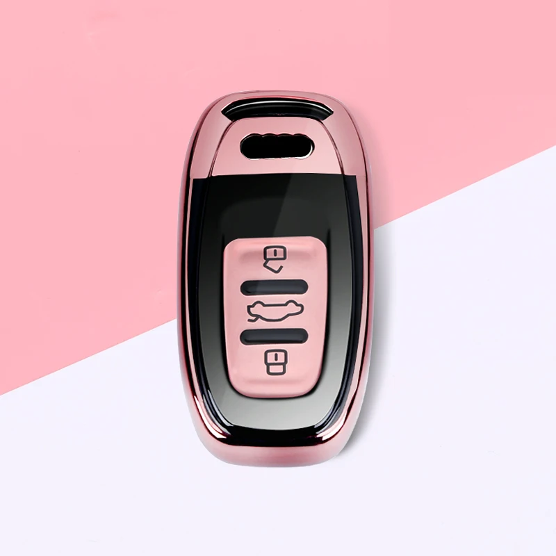 

Key cover new TPU for Audi A4 A4L A5 S5 A6 Q5 SQ5 Fob 3 buttons car key chain for women car keychain set car key holder NEW