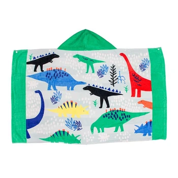 

Kids Bath Towel, Ultra Soft Hooded Poncho Swim Pool Beach Towels With Cute Cartoon Animal For Boys Girls - 100% Organic Cotton B