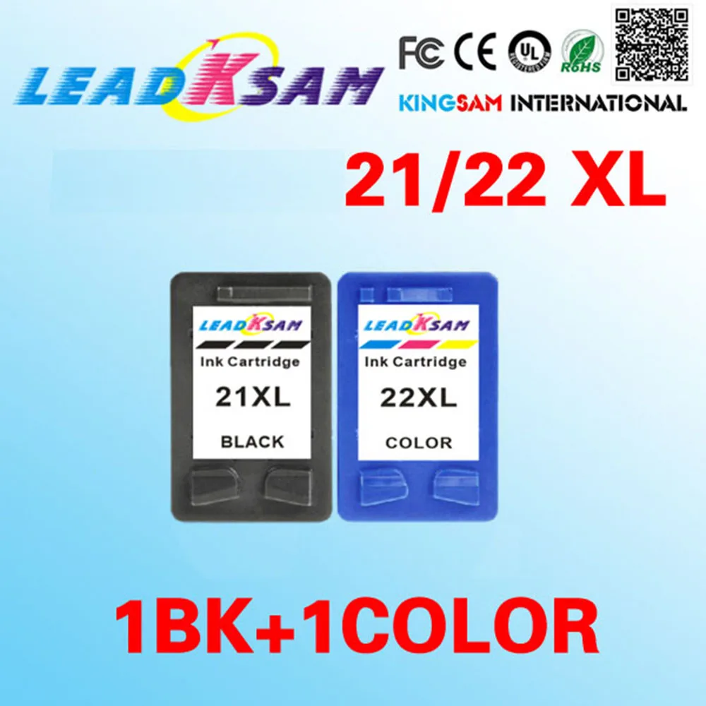 Чернильный картридж LeadKsam совместимый с hp21 22 21XL 22XL C9351A для Deskjet 3915 D1530 D1320 F2100 F2280 F4100