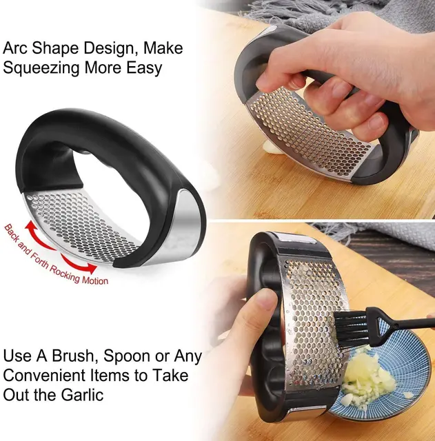 Multifunctional Stainless Steel Garlic Press - Easy Manual Garlic Mincer,  Slicer, Dicer, And Grater For Kitchen Tools - Temu United Arab Emirates