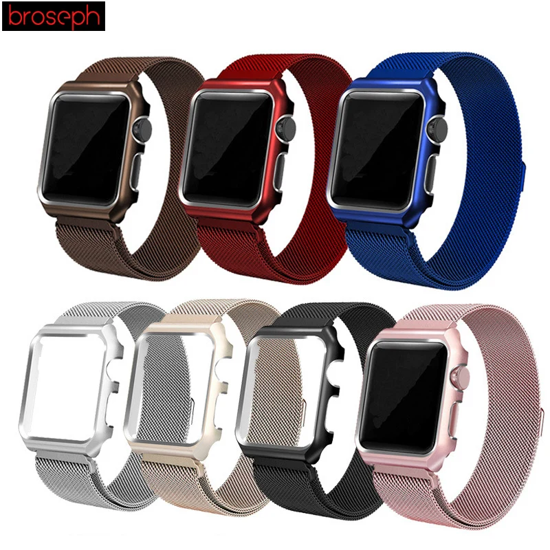 

Milanese Magnetic Watch Strap with Frame for Apple Watch 4 Band 40mm 44mm Watch Bands for Apple Watch 3 2 1 38mm 42mm Wristband