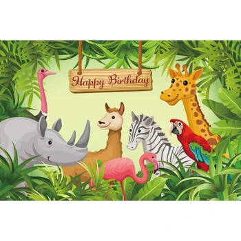 

Wild Animals Safari Summer Tropical Forest Jungle Baby Shower Birthday Party Backdrop Photography Background For Photo Studio