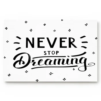 

Black White Letters Decoration Stars Living Room Doormat Home Environmental Protection Bathroom Door Non-slip Floor Mat