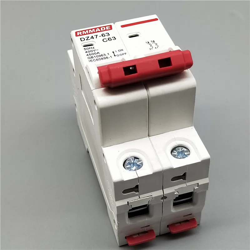 AC220V-400V DZ47-63 Американская классификация проводов 2р 6A 10A 16A Американская классификация проводов 2р 20A 25A 32A 40A 50A 125A Мини автомат защити цепи переключатель выреза миниатюрный Бытовой Воздушный переключатель