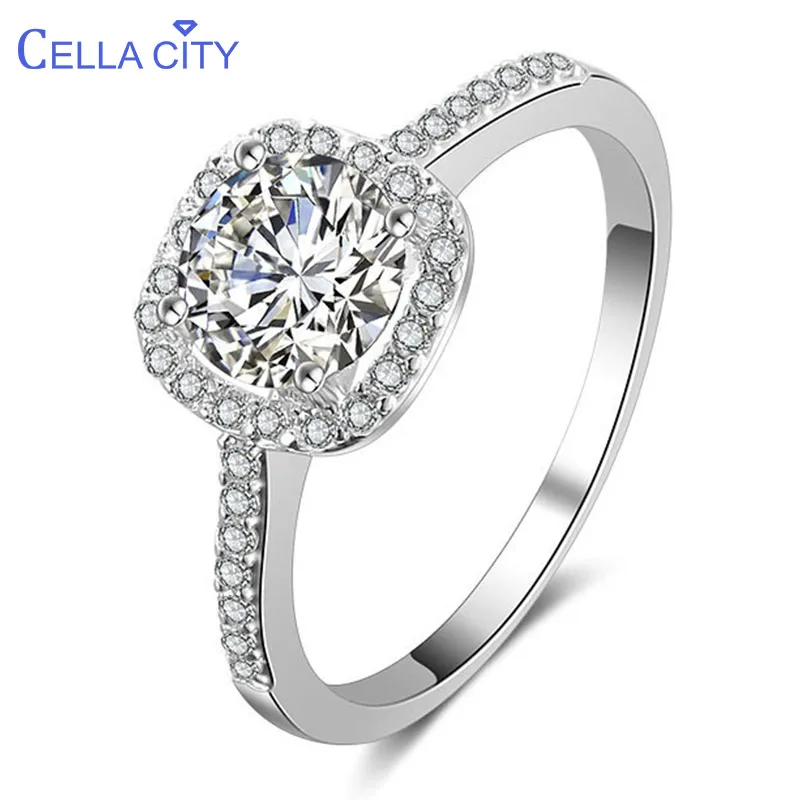 

Cellacity Trendy Silver 925 Jewelry Large Gemstones Ring for Women Elegant Wedding Accessory Daily Dating Gift Female Size 6-9