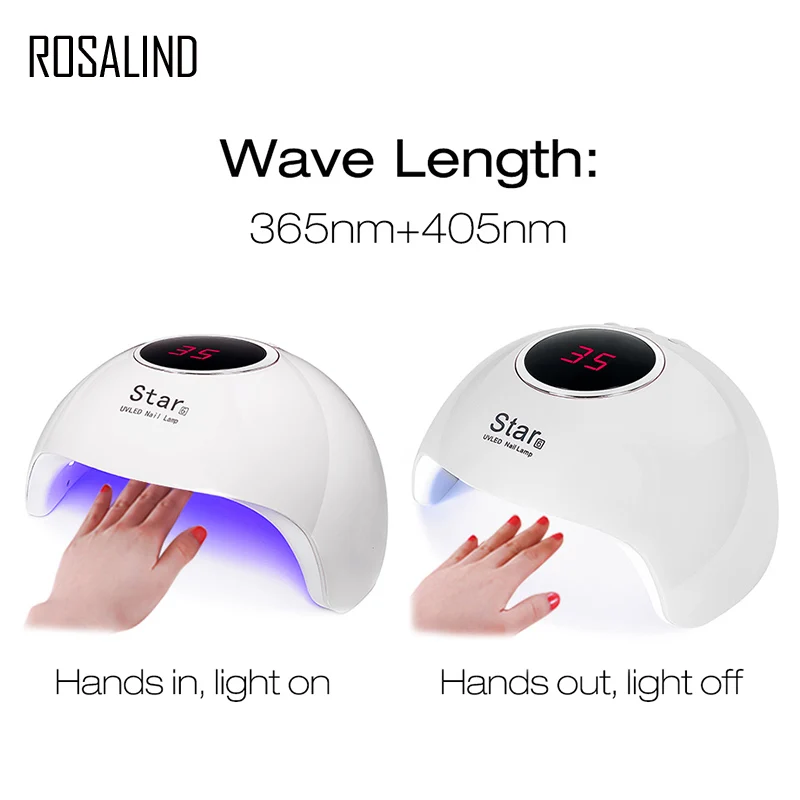 Kaufen ROSALIND UV LED Lampe Set Für Poly verlängerung Malerei Gel Nagellack Nagel Trockner mit LED Maniküre nail art Set