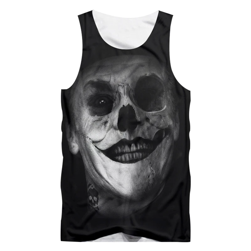 Clown Skulls UJWI 3D рубашка без рукавов с принтом клоуна черепа черный и в то же время уличная 5XL Gar мужские майки жилет Бодибилдинг - Цвет: Clown Skulls