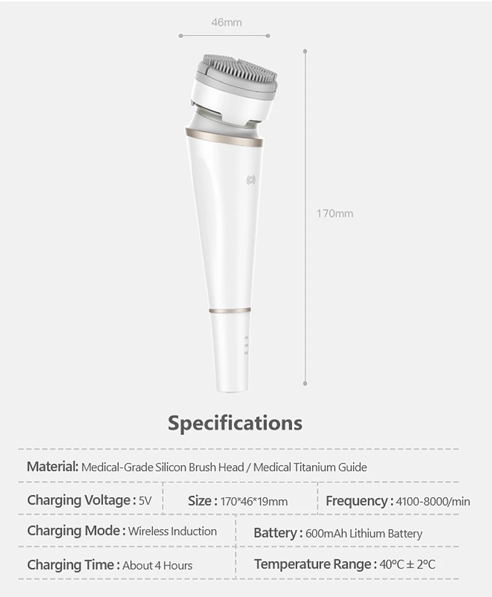 Xiaomi Mijia inFace электронный звуковой Очищающий Инструмент для массажа лица Уход за кожей для очистки масла грязи макияж массажер