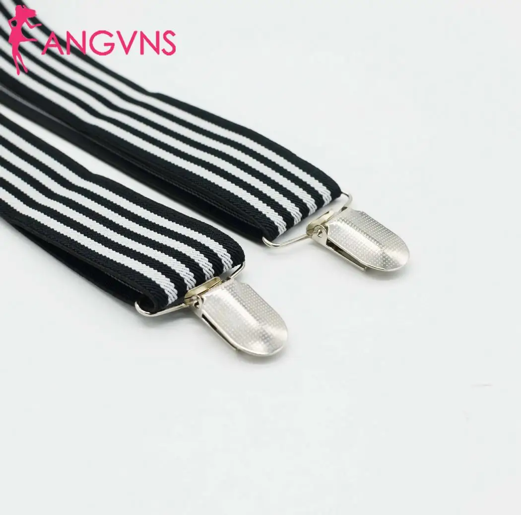 Men's Bow Tie Suspenders Set Adjustable Black White Boy Bowtie for Wedding Birthday Party