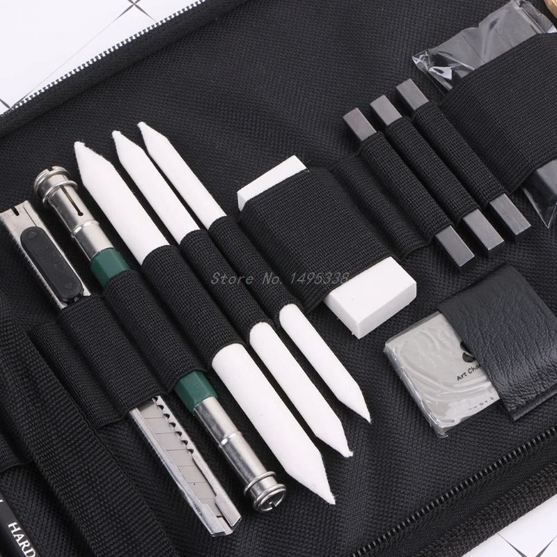 32 шт Профессиональный набор для рисования карандаши для эскизов угольного угля художественное ремесло с сумкой для переноски Инструменты для студентов товары для рукоделия
