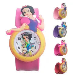 Детские часы Relogio Infantil, детские часы принцессы для девочек, резиновые кварцевые детские часы для девочек и мальчиков, часы для