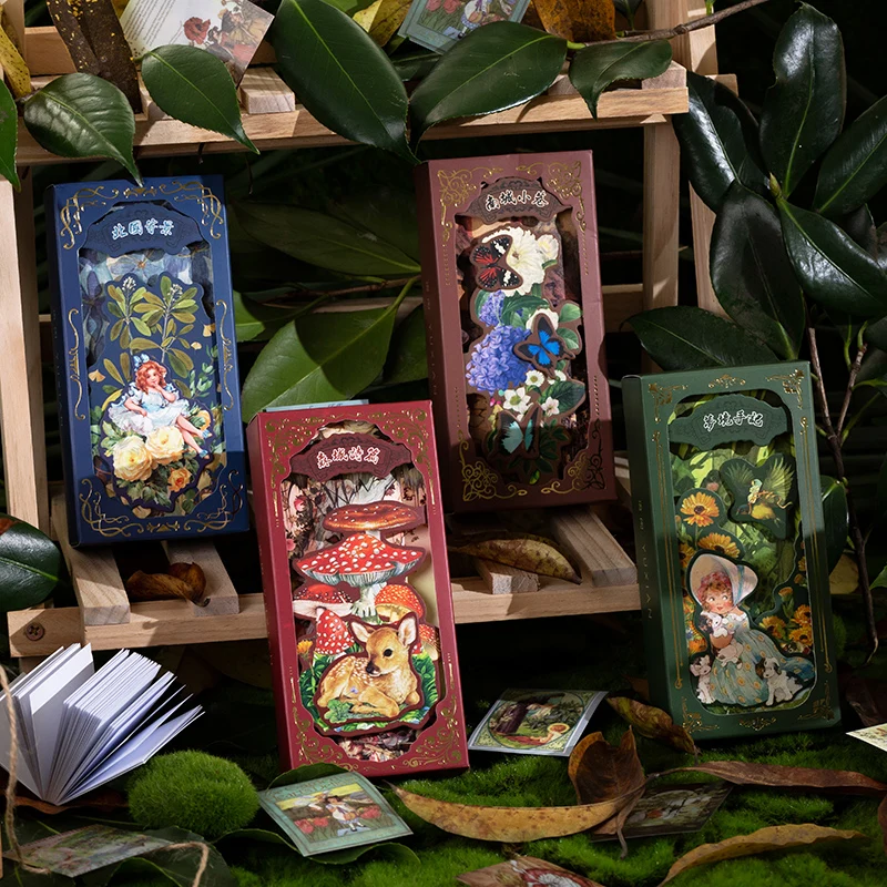 201 pcs/box Retro art sticker set Diy Diary Planner Decoration Mushroom ...