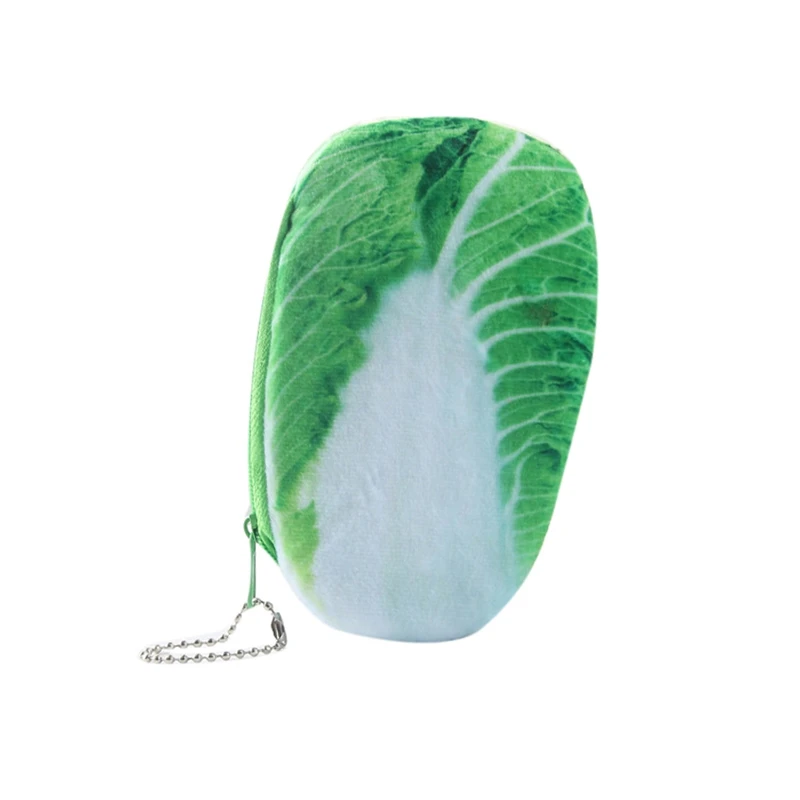 Chinese cabbage Милый мультяшный Кошелек для монет овощные Кошельки для монет 3D плюшевые мягкие сумки для денег морковь Кошельки для монет для подарков мини-кошелек - Цвет: Chinese cabbage