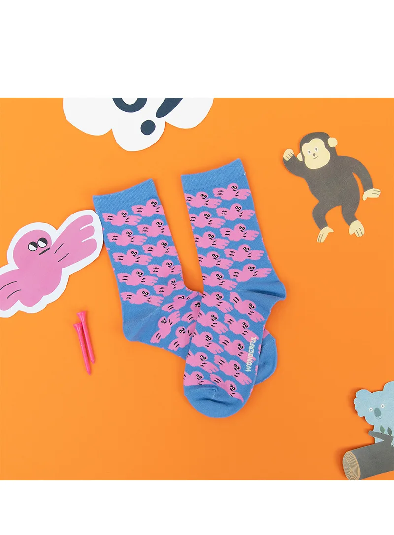5 Pairs A Lot Harajuku Socks For Men And Women Designer Pattern Illustration Jacquard High-quality Sock