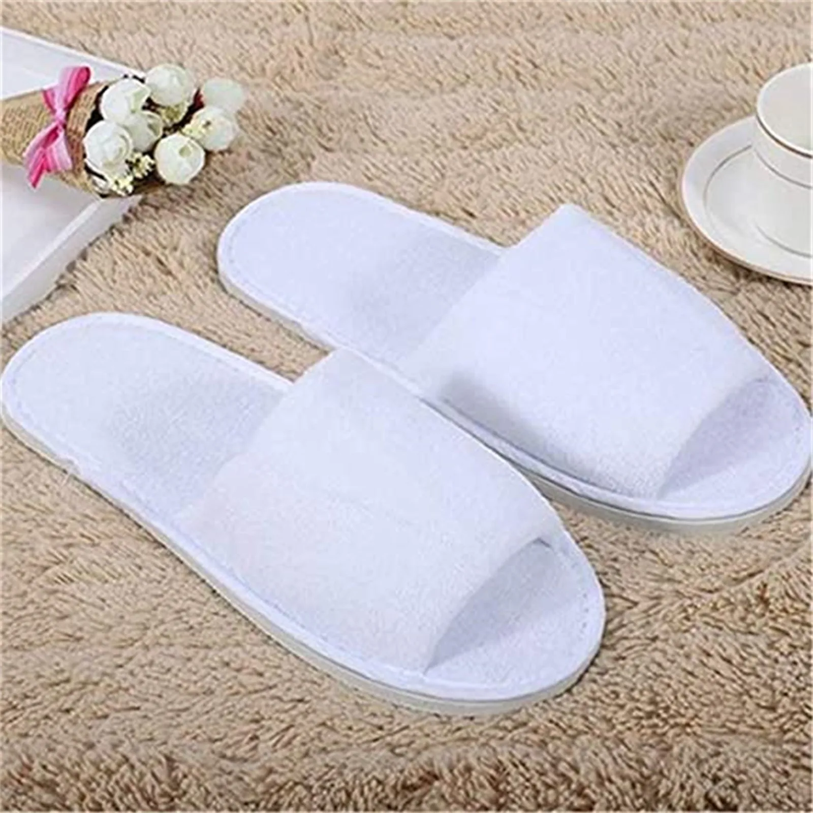 10 Pairs Hotel Travel Slippers Disposable Slippers Fit Size Closed Toe Men Women Guest Spa