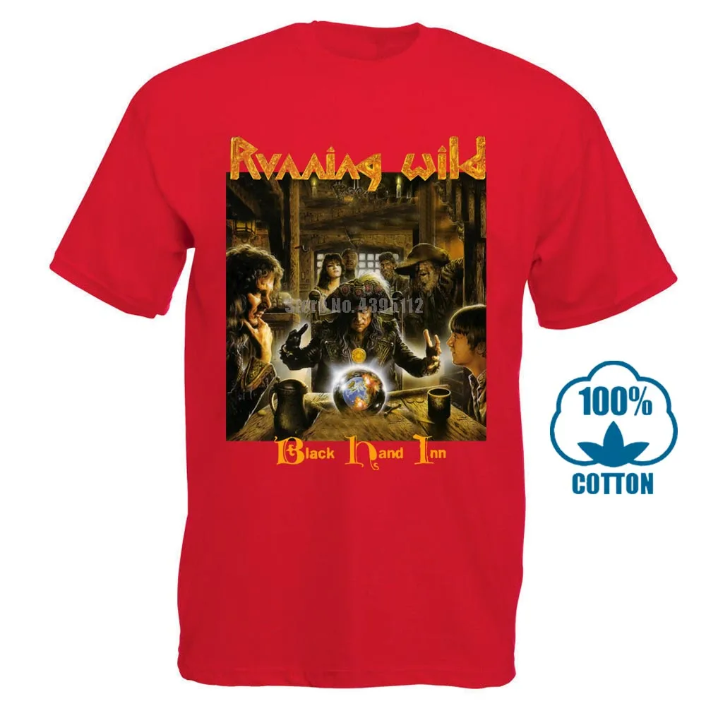 Футболка Running Wild Black Hand Inn(1994), черная футболка из хлопка, летняя Новинка, футболка с рисунком, 011185 - Цвет: Красный