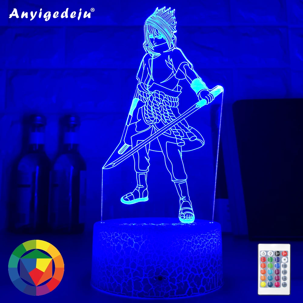 

New 3d Led Night Light Uchiha Sasuke Figure Color Changing Nightlight for Kids Bedroom Decor Touch Sensor Table Lamp Naruto Gift
