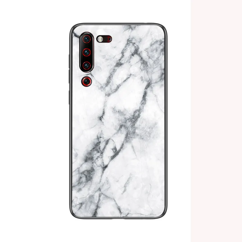 Для lenovo Z6 Pro Lite Z5S чехол с мраморным глянцевым закаленным стеклом Мягкий Силиконовый противоударный жесткий чехол для телефона для lenovo Z6Pro 5G чехол - Цвет: Белый