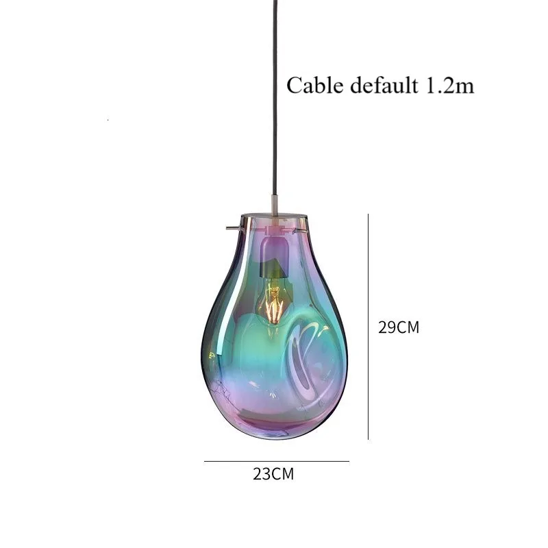 Пост-современный минималистичный красочные стеклянные подвесные светильники прикроватная лампа кафе ресторан Креативный дизайнер Стекло E27 Подвесная лампа - Цвет корпуса: D