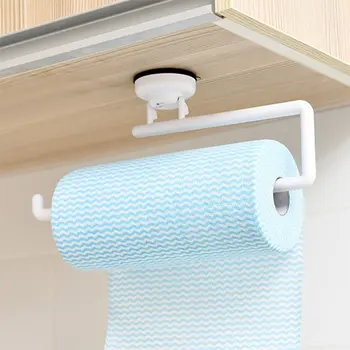 

Plastic Roll Paper Holder Toilet Kitchen Tissue Towel Storage Organizer Hanging Rack Self-adhesive Storage Rack Hanger Bathroom