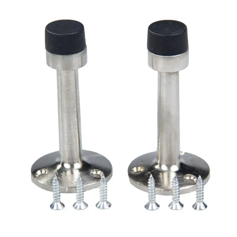 

2Pcs Cylinder Stainless Steel Door Stop Door Stoppers Stopper 75mm Buffer Wall Mounted