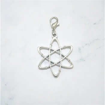 

2 Pcs Big Flower Antique Silver Color Hollow Flower Clip on Charm Perfect for Necklace and Bracelets, Atom Clip on Charm