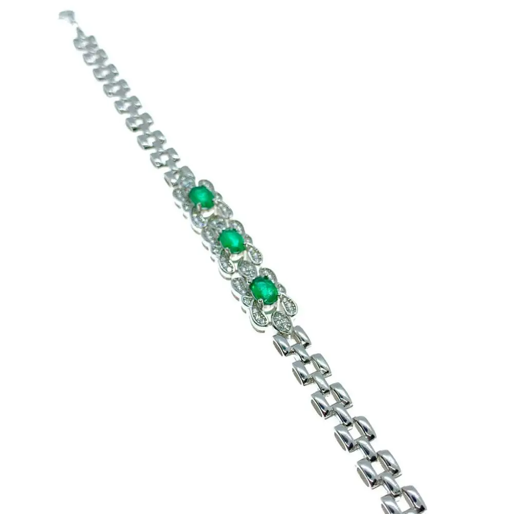 

charming natural green emerald bracelet thick silver birthday anniversary hot selling gift real 925 silver good color