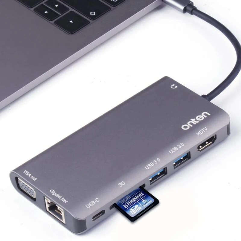 8 в 1 USB C к Мульти USB 3,0 RJ45 Lan HDMI VGA SD кард-ридер 3,5 мм разъем type C концентратор адаптер док-станция для MacBook Pro Аксессуары