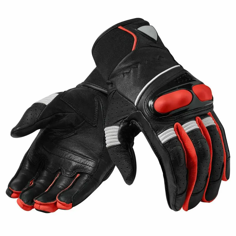 

NEW 2020 Hyperion Mens Leather Gloves Black/Neon Red MX Racing Gloves Genuine Leather Motorbike MX ATV Gloves