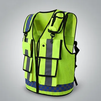 

Reflective Vest with Pockets High Visibility Breathable Adjustable Safety Gear for Cycling Running -01