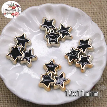 

50pcs 11x13mm black flat back star Home Garden Crafts Cabochon Scrapbooking Clothing accessories