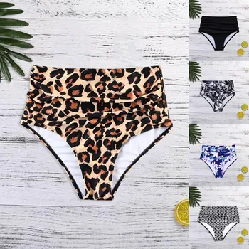 

Bikini Swim Pants Shorts Leopard Women High Waisted Bottom Swimsuit Swimwear Bathing Biquini Lady Tankini Swimsuit #T5P