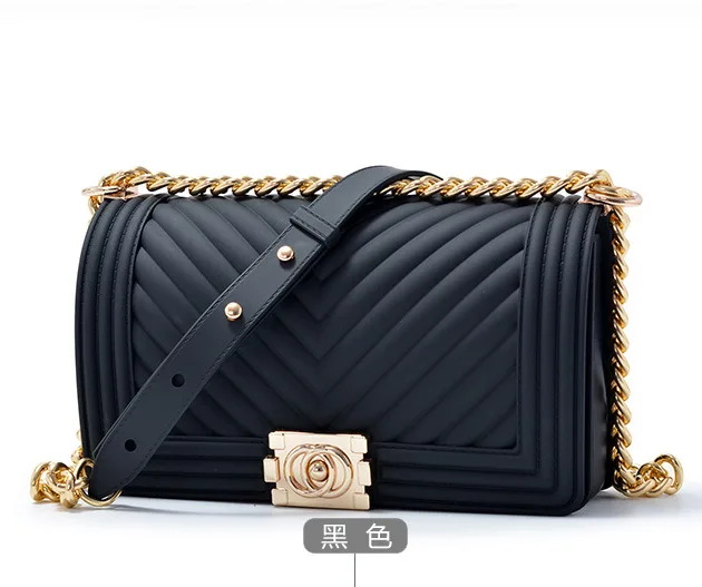 

2020 PVC Women's Lock Transparent Jelly Bag Gradient Candy Color Crossbody Bags Designed Ladies Shoulder Chain Messenger Bag