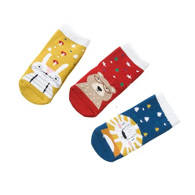 3 Pair Cotton Spring Winter Autumn Baby Girls Boys Kids Socks Children Christmas Themed Pure Cotton Cartoon Jacquard Socks - Цвет: C031