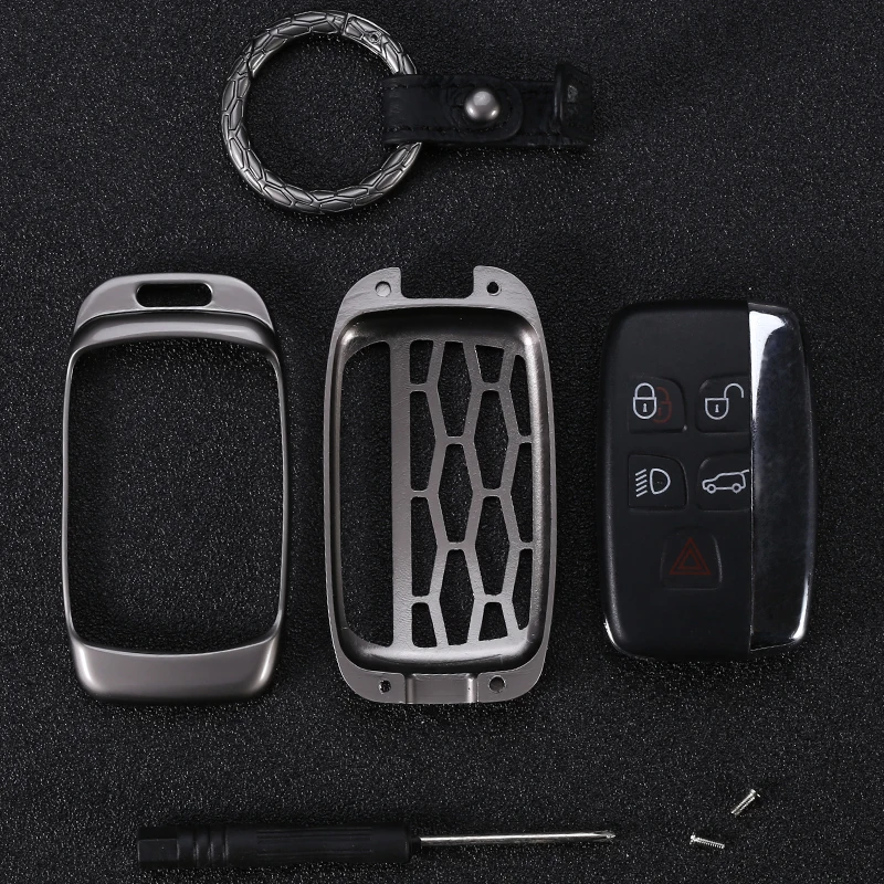 

Zinc alloy Key Case cover car key ring for Land Rover discovery 3 4 range rover A8 A9 5 Button Car-Styling metal Car key Covers