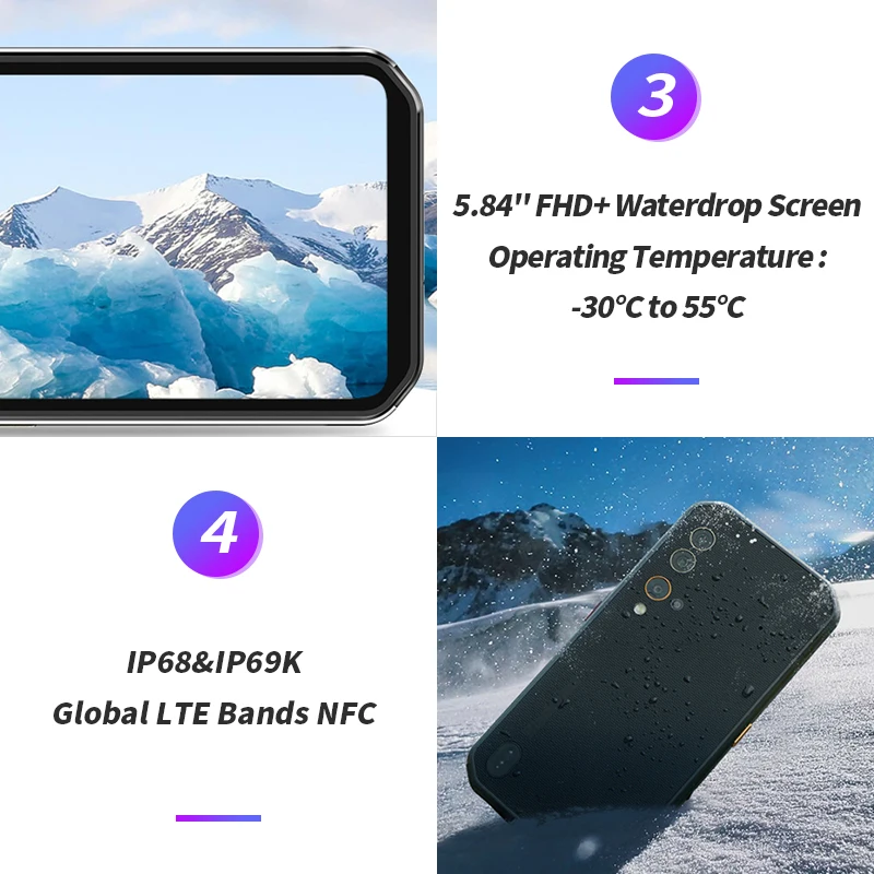 Blackview BV9900E IP68 Waterproof Smartphone 6GB 128GB Helio P90 Rugged phone 4380mAh 48MP Camera NFC Android 10 Mobile Phone