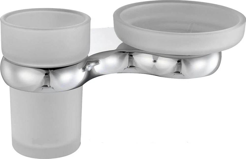 Держатель мыльницы и стакана WasserKRAFT Berkel K-6826 (Материал: Стекло/Металл, никель-хромовое покрытие)