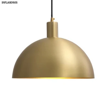 

Loft Brass Pendant cauldron head Nordic simple personality art restaurant bar studio E27 LED chandelier