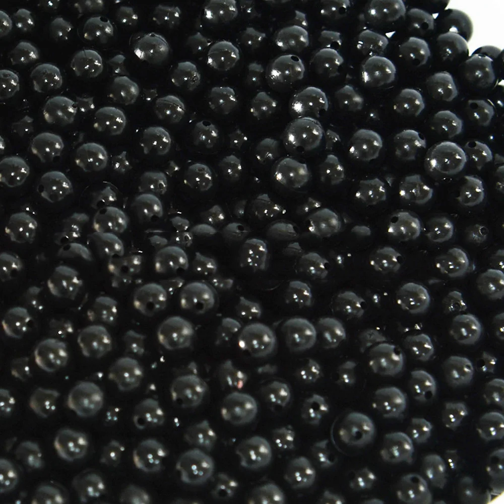 Fishing Accessories 100pcs/lot Fishing Beads Space Stopper Black 3mm-8mm Round Soft and hard beans Fishing Lures bait Hook Rig