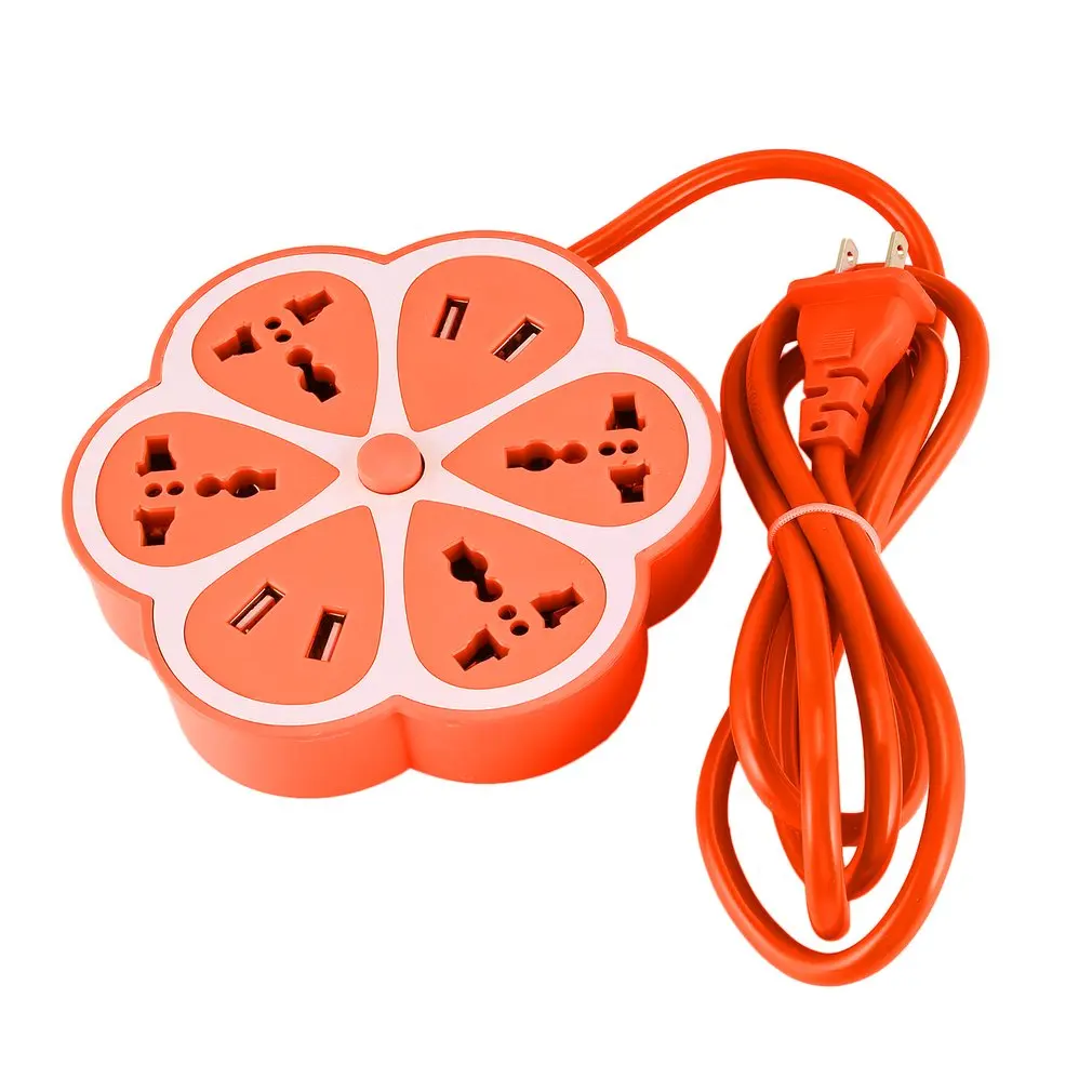 

Creative smart lemon plug strip board multi-function four USB charging port home security colorful fruit socket