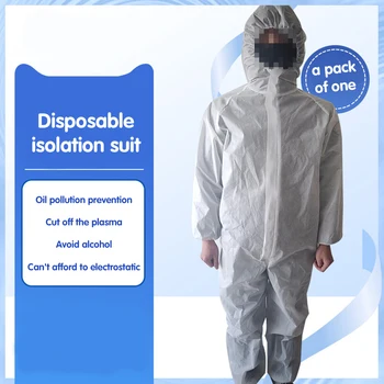 

SMS Nonwoven Fabric Disposable Protective Suit Clothing Security And Protection Thicker Coverall Clean Room Dustproof Jumpsuit