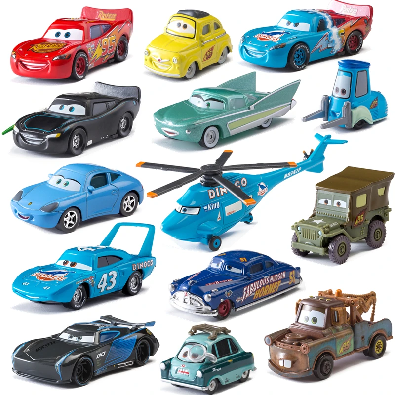 Disney Pixar Cars 2 3 Lightning McQueen Jackson Storm Mater Sally  The King 1:55 Diecast Metal Alloy Model Cars Kid Gift Boy Toy cars disney pixar cars 3 role sheriff lightning mcqueen cruz jackson storm mater diecast metal alloy model car toy kids gift